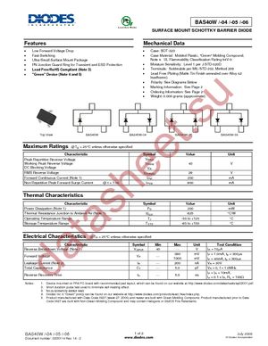 BAS40W-05-7-F datasheet  